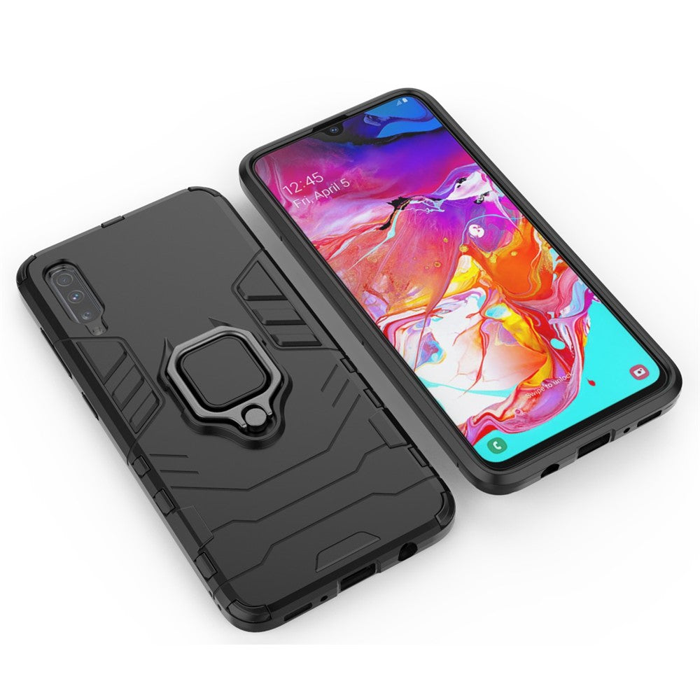 Cool Guard Ring Holder Kickstand PC TPU Hybrid Case for Samsung Galaxy A70