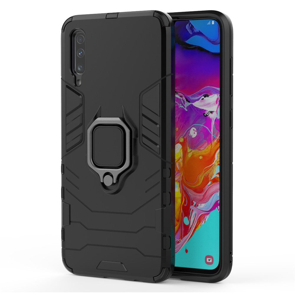 Cool Guard Ring Holder Kickstand PC TPU Hybrid Case for Samsung Galaxy A70
