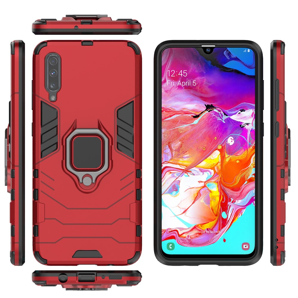 Cool Guard Ring Holder Kickstand PC TPU Hybrid Case for Samsung Galaxy A70