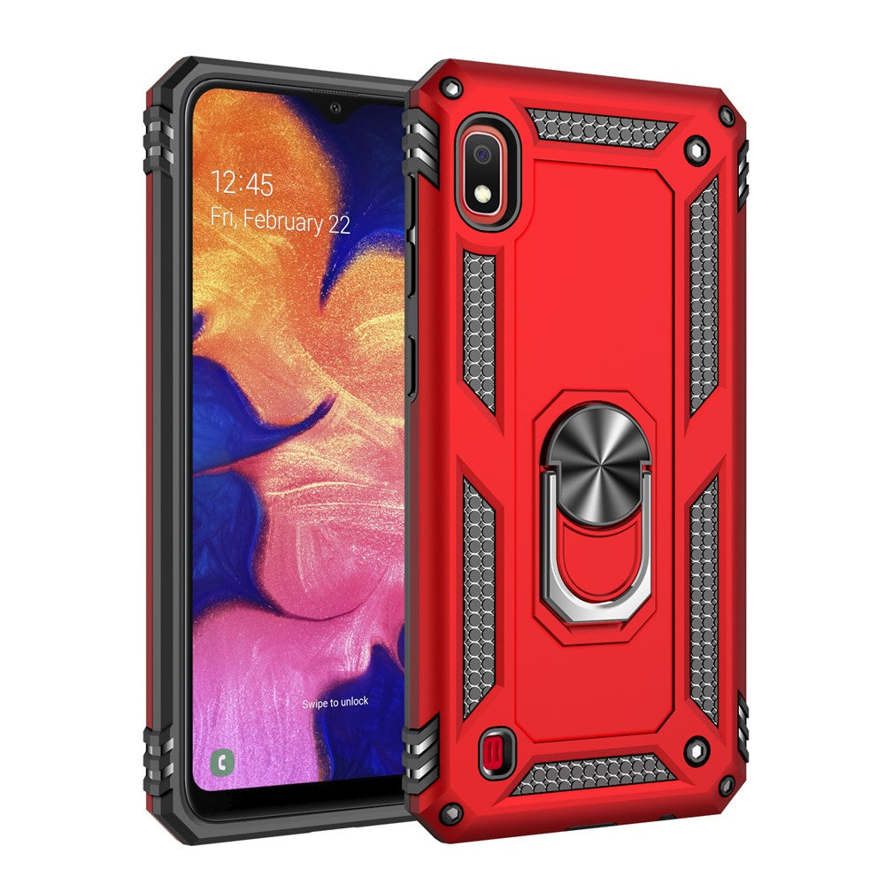 Hybrid PC TPU Kickstand Armor mobilskal för Samsung Galaxy A10