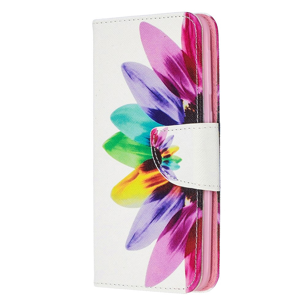 Læderpung-etui med mønsterprint til Samsung Galaxy A20e