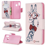 Læderpung-etui med mønsterprint til Samsung Galaxy A20e