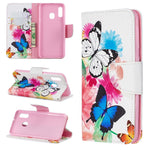Læderpung-etui med mønsterprint til Samsung Galaxy A20e