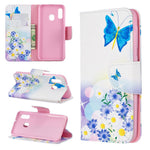 Læderpung-etui med mønsterprint til Samsung Galaxy A20e