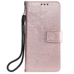 Imprint Mandala Flower Stand Wallet Leather Case for Samsung Galaxy A20e
