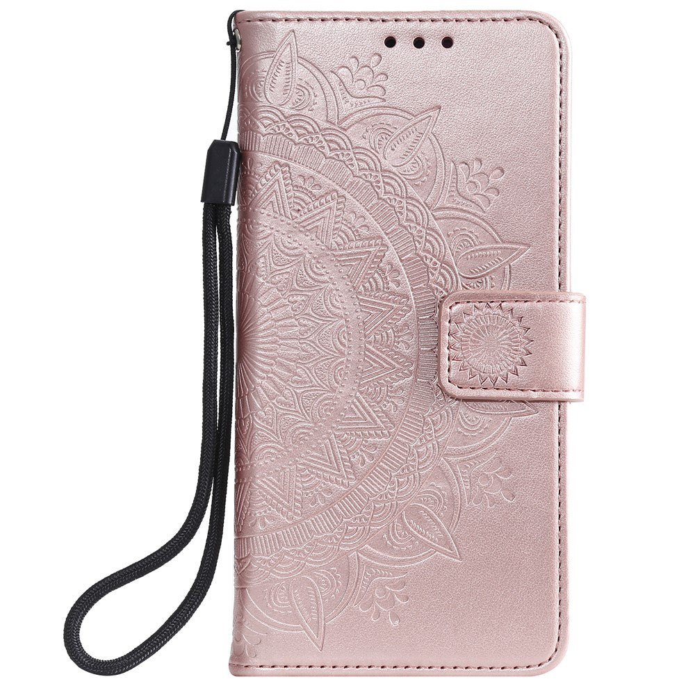 Imprint Mandala Flower Stand Wallet Leather Case for Samsung Galaxy A20e