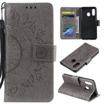 Imprint Mandala Flower Stand Wallet Leather Case for Samsung Galaxy A20e