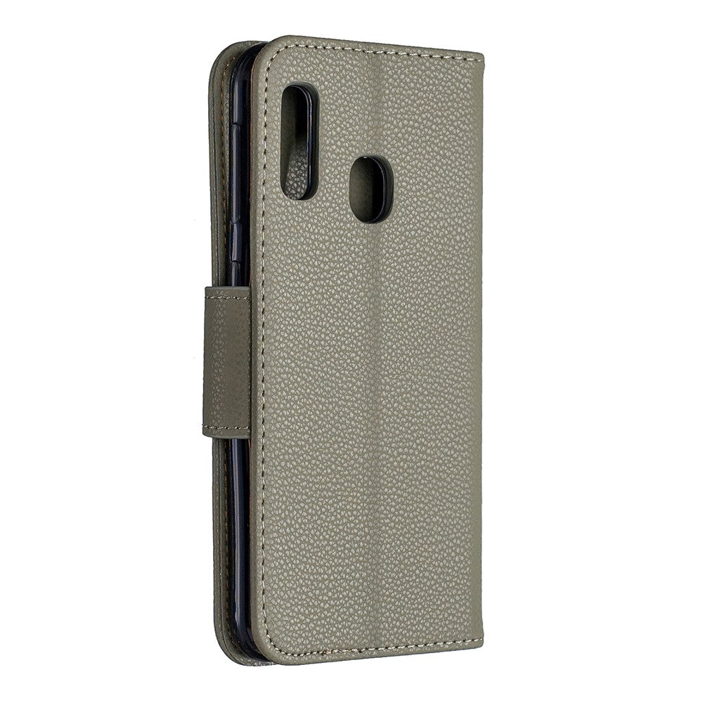 Litchi Skind Læder Pung Etui til Samsung Galaxy A20e
