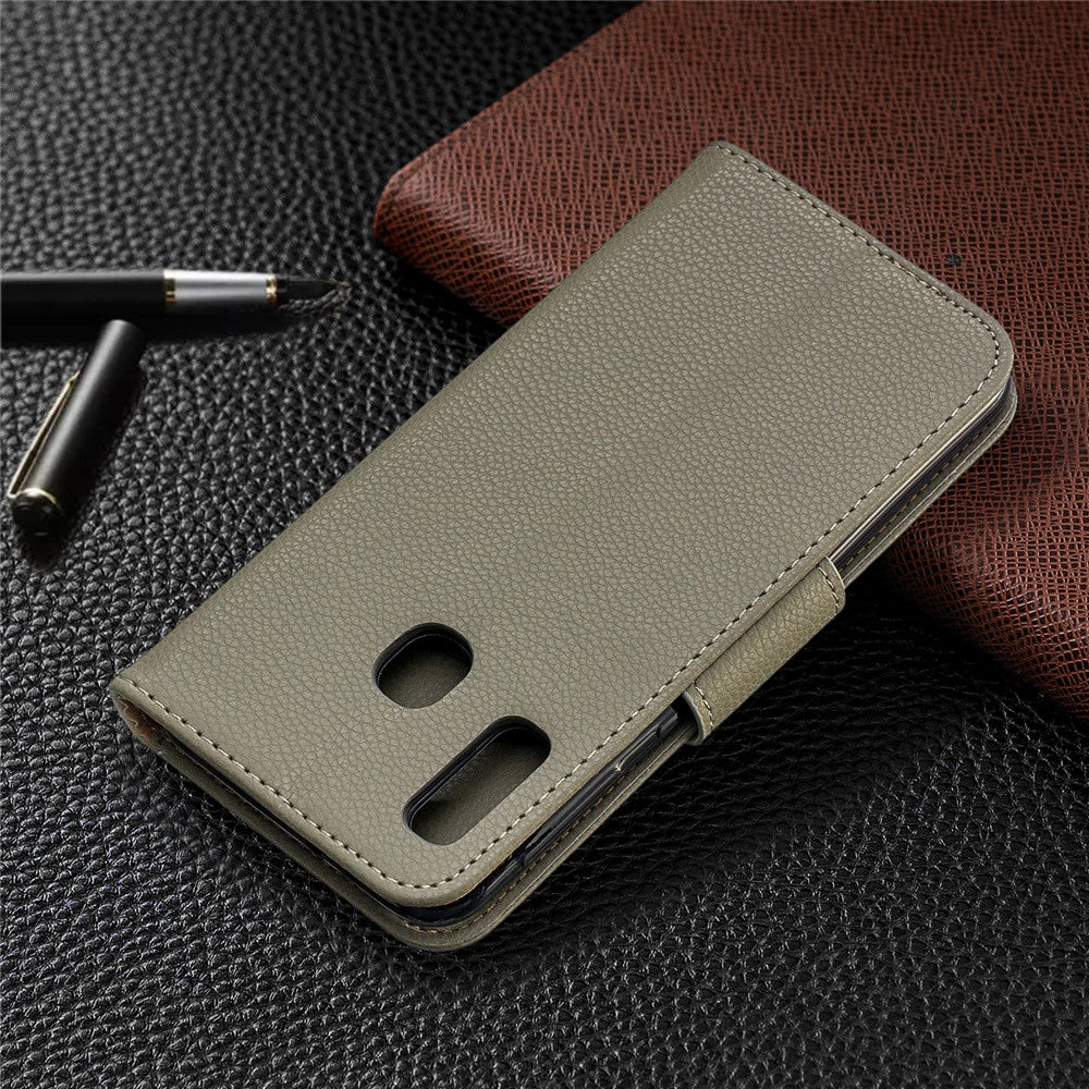 Litchi Skind Læder Pung Etui til Samsung Galaxy A20e