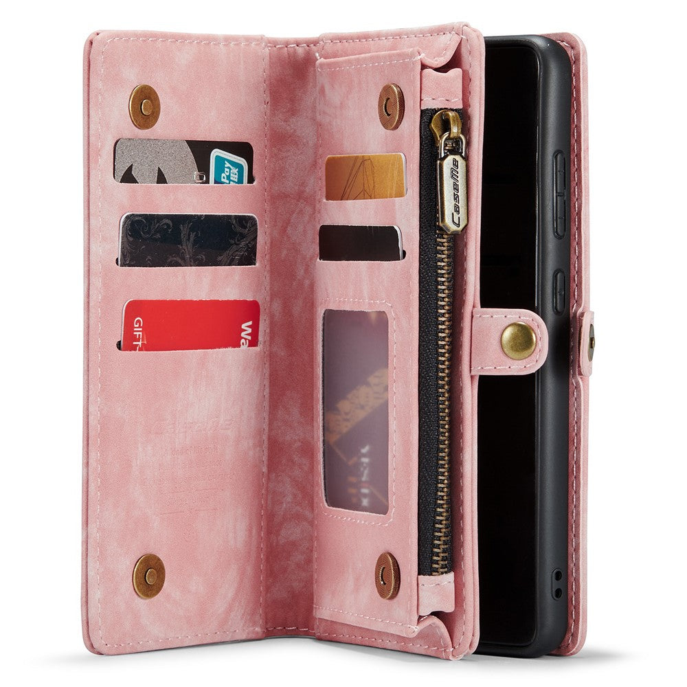 CASEME 008-serien til Samsung Galaxy A70 PU Læder Magnetisk Aftagelig Lynlås Telefonetui Multirums Pung Stativ Cover
