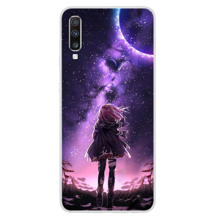Mönstertryck Mjukt TPU-mobilskal för Samsung Galaxy A70