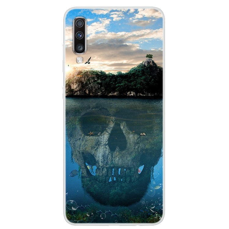 Mönstertryck Mjukt TPU-mobilskal för Samsung Galaxy A70