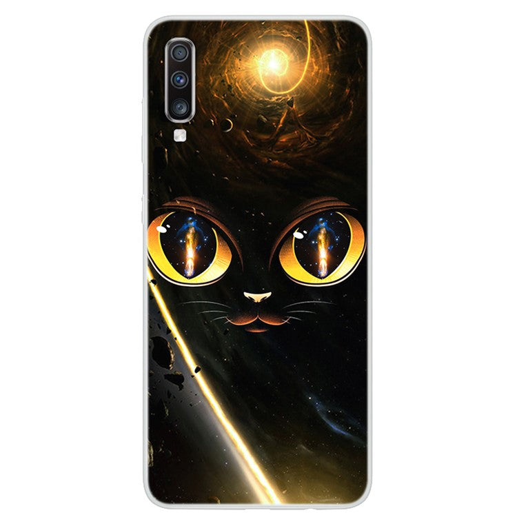 Mönstertryck Mjukt TPU-mobilskal för Samsung Galaxy A70