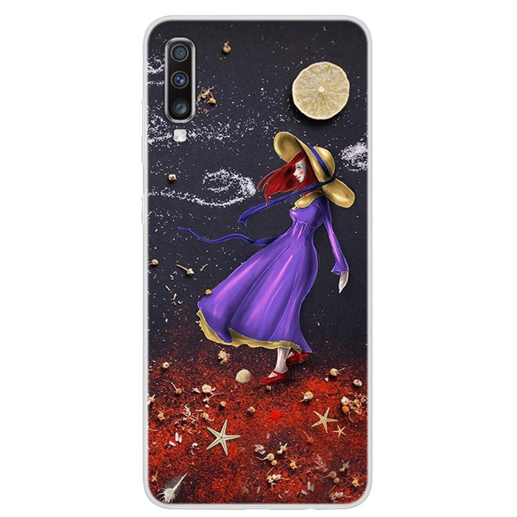 Mönstertryck Mjukt TPU-mobilskal för Samsung Galaxy A70