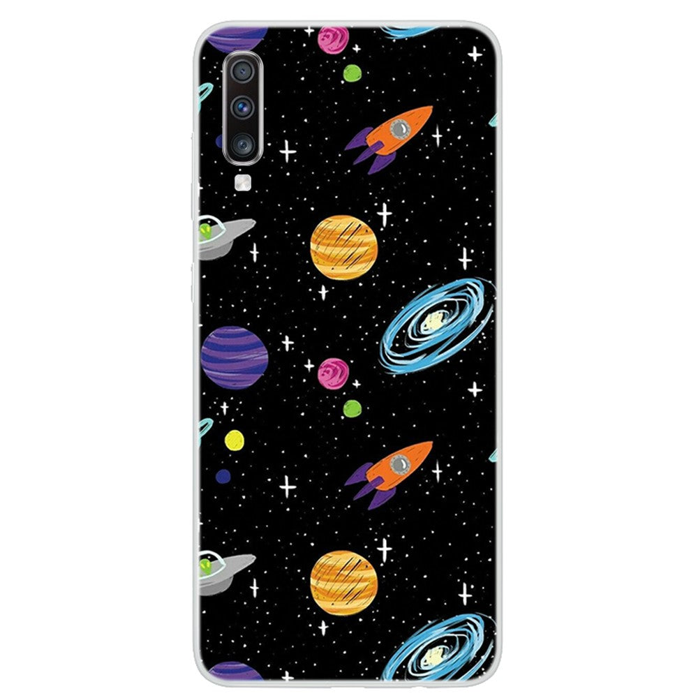 Mönstertryck Mjukt TPU-mobilskal för Samsung Galaxy A70