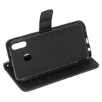 Pung etui i læder med sommerfugleblomstprint til Samsung Galaxy A20e