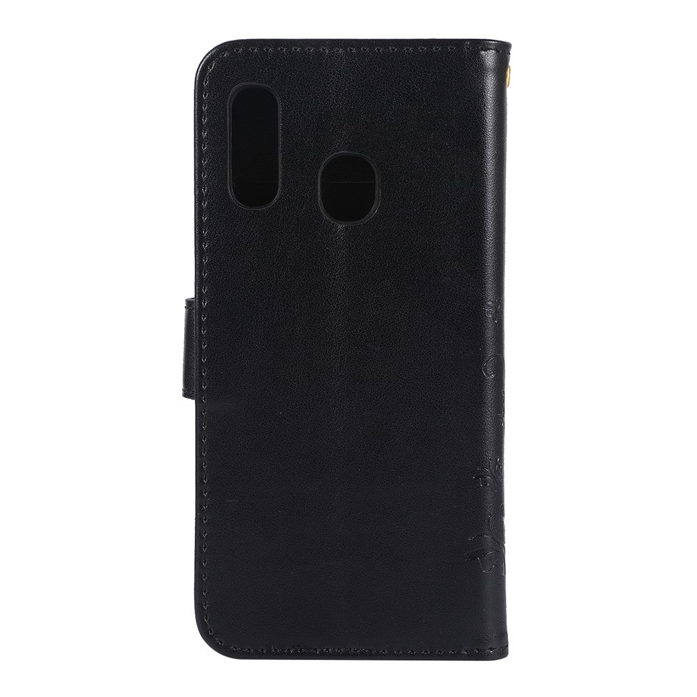 Imprint Butterfly Flowers Leather Phone Case for Samsung Galaxy A20e