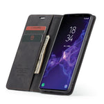 CASEME 013-serien Auto-absorberende læderpungtelefoncover til Samsung Galaxy S9+