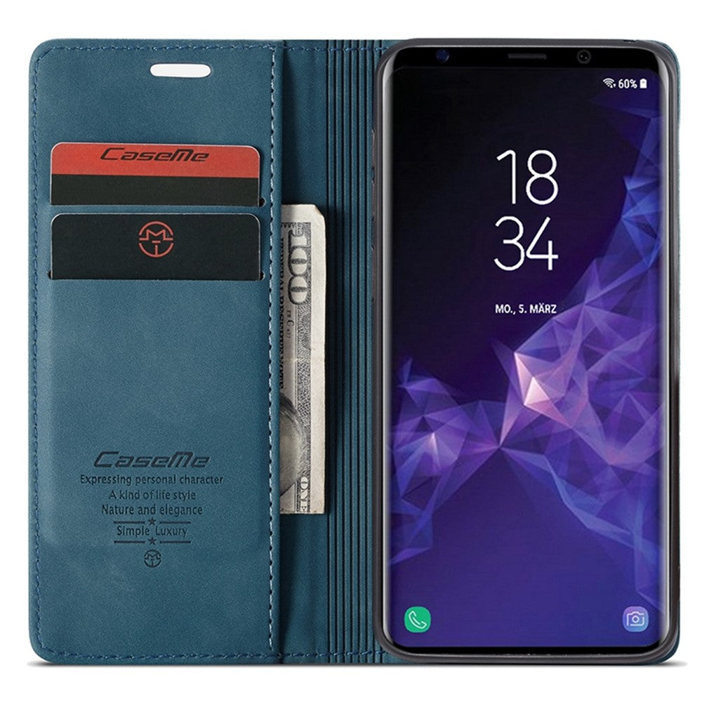 CASEME 013 Series Auto-absorbed Leather Wallet Stand Case for Samsung Galaxy S9 G960