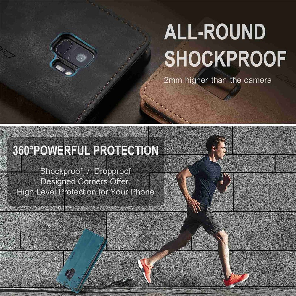 CASEME 013 Series Auto-absorbed Leather Wallet Stand Case for Samsung Galaxy S9 G960