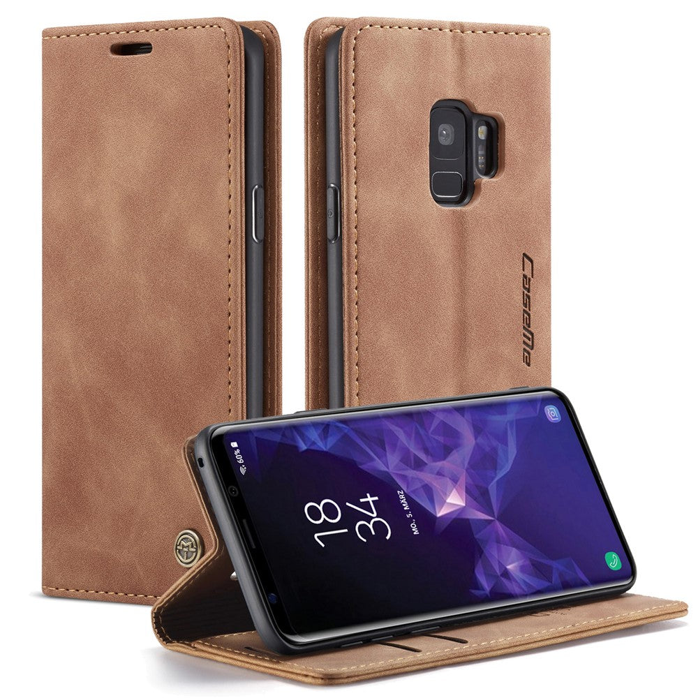 CASEME 013 Series Auto-absorbed Leather Wallet Stand Case for Samsung Galaxy S9 G960