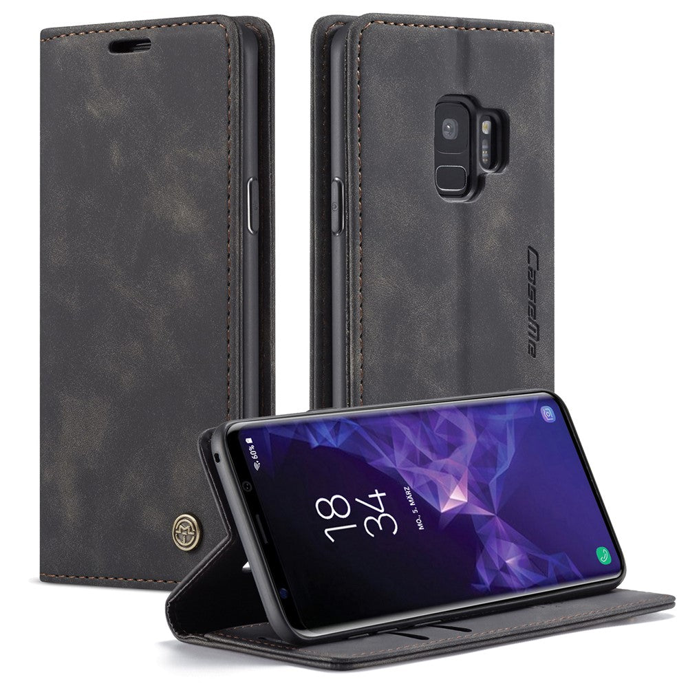 CASEME 013 Series Auto-absorbed Leather Wallet Stand Case for Samsung Galaxy S9 G960