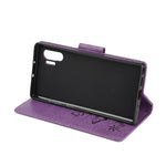 Imprint Butterfly Flowers Læder Stand Pung Folio Etui til Samsung Galaxy Note 10 Plus/Note 10 Plus 5G