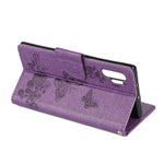 Imprint Butterfly Flowers Læder Stand Pung Folio Etui til Samsung Galaxy Note 10 Plus/Note 10 Plus 5G