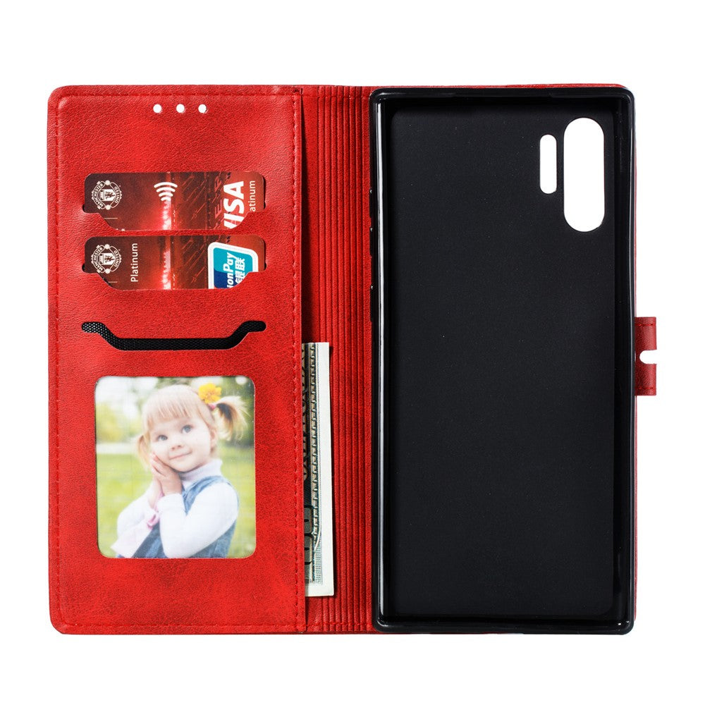 Imprinted Cat Pattern Leather Wallet Phone Cover for Samsung Galaxy Note 10 Plus/Note 10 Plus 5G