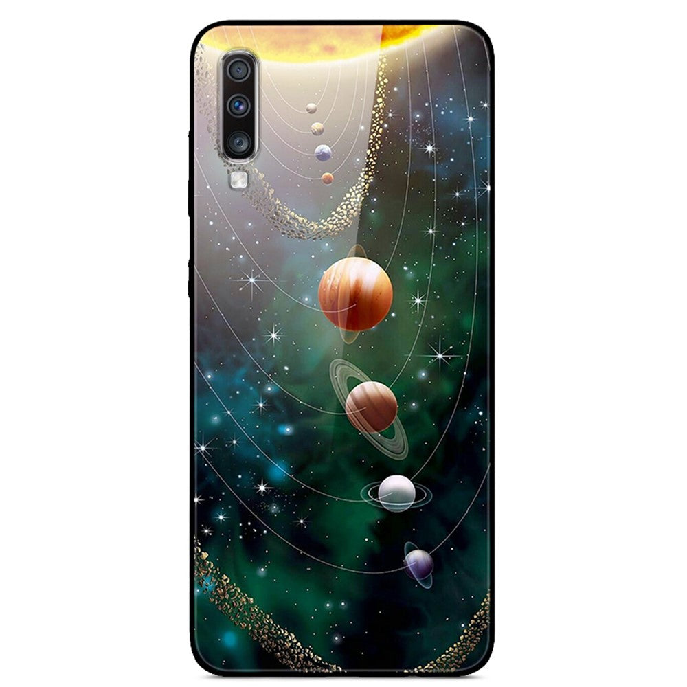 Printing Style Glass+TPU+PC Phone Cover for Samsung Galaxy A70