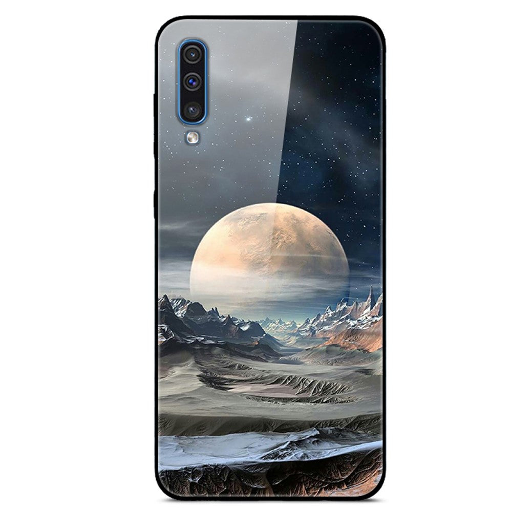 Telefoncover i trykt stil af glas+TPU+PC til Samsung Galaxy A50/A50s/A30s