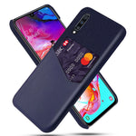 Telefoncover PC + PU + stof hybrid bagside med kortplads til Samsung Galaxy A70
