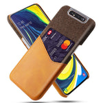 mobilskal PC + PU + Tyg Bakstycke med Kortplats för Samsung Galaxy A80 / A90