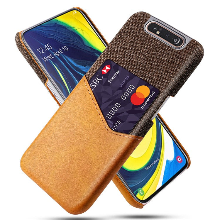 mobilskal PC + PU + Tyg Bakstycke med Kortplats för Samsung Galaxy A80 / A90