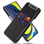 Phone Shell PC + PU + Fabric Back Cover Case with Card Slot for Samsung Galaxy A80 / A90