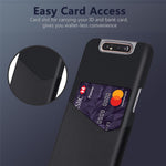 Phone Shell PC + PU + Fabric Back Cover Case with Card Slot for Samsung Galaxy A80 / A90