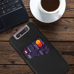 Phone Shell PC + PU + Fabric Back Cover Case with Card Slot for Samsung Galaxy A80 / A90