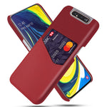 Phone Shell PC + PU + Fabric Back Cover Case with Card Slot for Samsung Galaxy A80 / A90