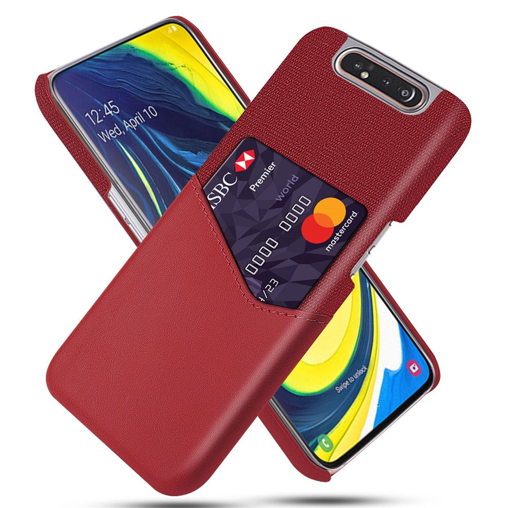 Phone Shell PC + PU + Fabric Back Cover Case with Card Slot for Samsung Galaxy A80 / A90