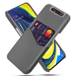 mobilskal PC + PU + Tyg Bakstycke med Kortplats för Samsung Galaxy A80 / A90
