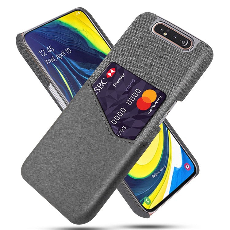 mobilskal PC + PU + Tyg Bakstycke med Kortplats för Samsung Galaxy A80 / A90