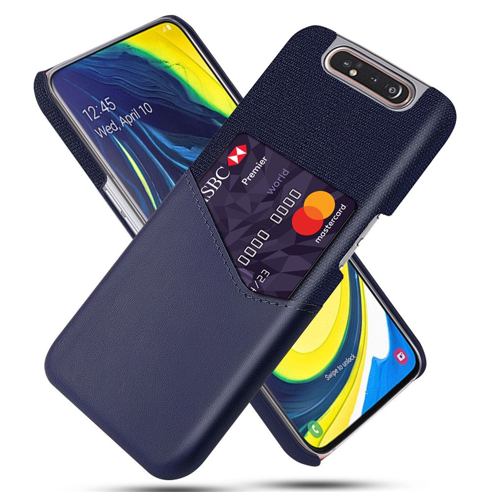 Phone Shell PC + PU + Fabric Back Cover Case with Card Slot for Samsung Galaxy A80 / A90