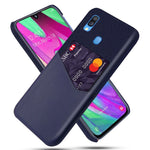 PC + PU + Cloth Hybrid Phone Back Cover Case with Card Slot for Samsung Galaxy A40