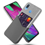 PC + PU + Cloth Hybrid Phone Back Cover Case with Card Slot for Samsung Galaxy A40