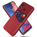 PC + PU + tyg hybridskal med kortfack för Samsung Galaxy A20e