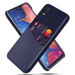 PC + PU + tyg hybridskal med kortfack för Samsung Galaxy A20e