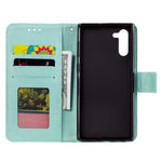 Imprint Flower Læder Pung Etui til Samsung Galaxy Note 10 / Note 10 5G