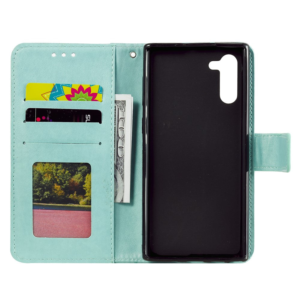 Imprint Flower Læder Pung Etui til Samsung Galaxy Note 10 / Note 10 5G