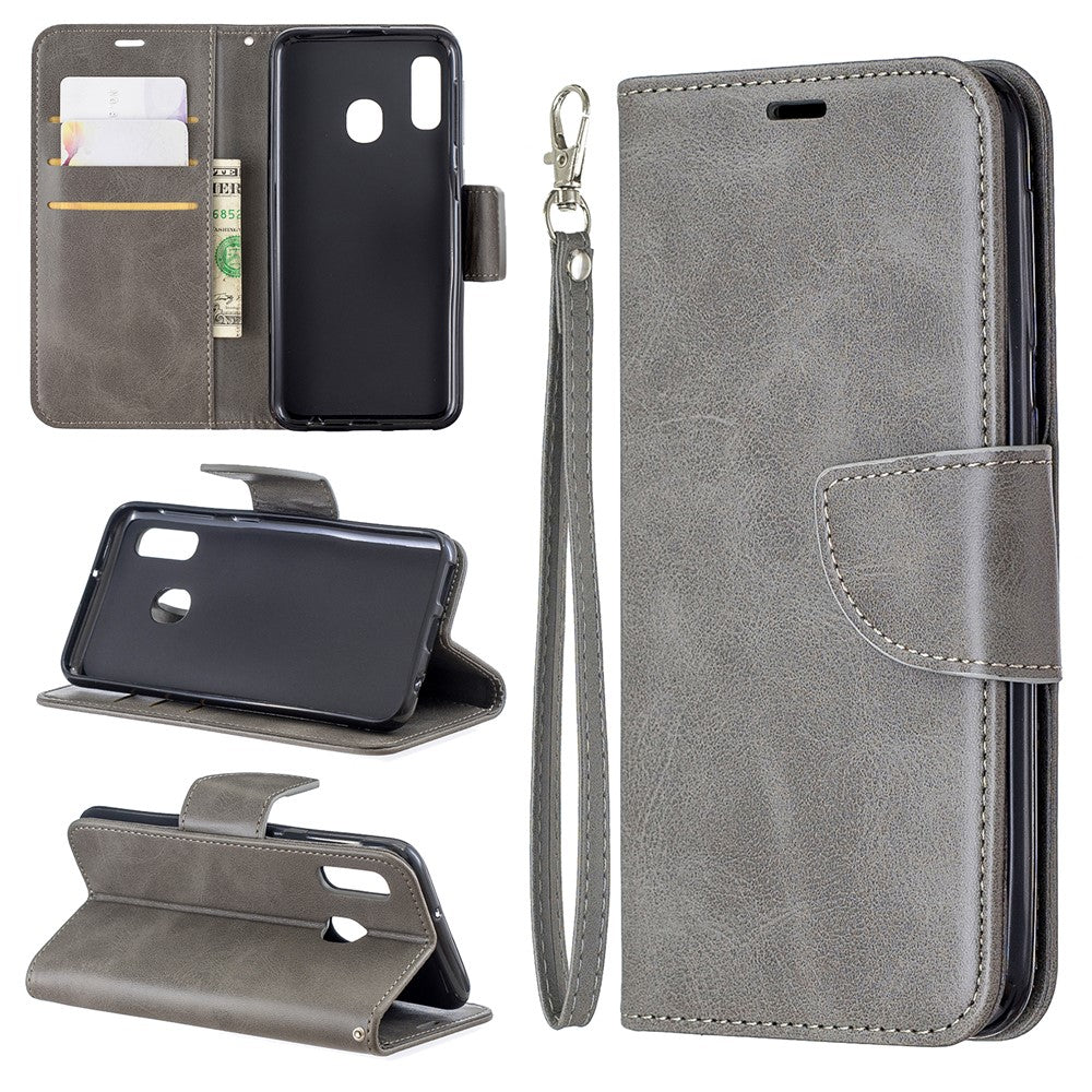 PU Leather Wallet Stand Phone Shell Cover for Samsung Galaxy A20e