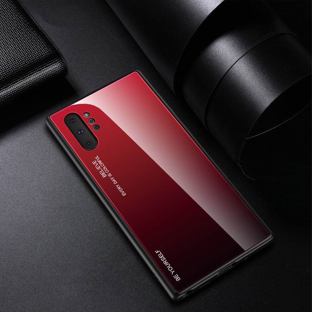 Gradient Color Glass + TPU Hybrid Cell Phone Case for Samsung Galaxy Note 10 Plus / 10 Plus 5G